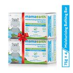 Mamaearth Moisturizing Bathing Bar Soap For Babies - 75g (Pack of 4) | Infused with Goat Milk, Oatmeal & Shea Butter | Cleanses Gently, Retains Moisture, pH Balanced at 5.5