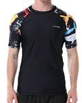 VAYAGER Men's Swim Shirts Rash Guard UPF 50+ T Shirts Quick Dry Loose Fit Water Surfing Shirt