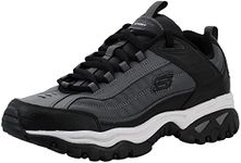 Skechers Men's Sport Energy Afterburn Lace-Up Sneaker, Black/Black, 12 XW US