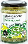 Loving Foods Award-Winning *Organic & Made in The UK* Sauerkraut (475g) Raw, Unpasteurised & Bursting with Beneficial Live Bacteria (6 x Jars)