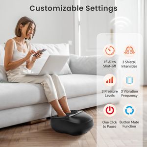 COMFIER Shiatsu Foot Massager with Heat – 3-in-1 Kneading, Vibration, Remote Control