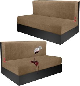 GlideSpirit Waterproof RV Dinette Cushion Covers, Washable RV Couch Cover Designed for Camper Car Bench, Stretch Seat Slipcover(Loveseat 2 Backrest Cover & 2 Bench Cover, Brown)