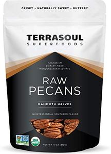 Terrasoul Superfoods Organic Pecans, 11 Oz (Pack of 1) - Mammoth Halves | Fresh | Raw