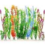 MyLifeUNIT Artificial Fish Tank Plants, Plastic Aquariums Plants Decorations, Set of 10