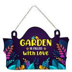 Artvibes Garden Quotes Wooden Wall Hanger for Home Decor | Office | Gifts | Bedroom | Wall Art for Living Room | Decoration Wall Hanging Items | Quotes Decor Items | Door Hanging (WH_3707NN)