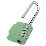 KAWAHA CL21KG 2.6 Inch Long Shackle Combination Lock, 4 Digit Combination Padlock Set Your own Combination for Gym Locker Lock, School, Gates, Doors, Toolbox, Hasps and Storage (Khaki-Green (L) *1)