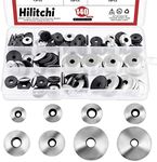 Hilitchi 140Pcs 8Sizes Stainless Steel Neoprene EPDM Bonded Sealing Gasket Washers, Cushioning Washers Assortment Kit