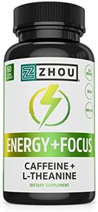 Caffeine with L-Theanine for Smooth Energy & Focus - Focused Energy for Your Mind & Body - No Crash ▫ No Jitters - #1 Nootropic Stack for Cognitive Performance - Veggie Capsules