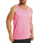MAGCOMSEN Sleeveless Underwear Vests for Men Outdoor Athletic Sport Top Quick Dry Breathable Sun Protection Summer T-Shirt Pink