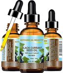 Botanical Beauty BLACK CURRANT SEED OIL 100% Pure Natural Undiluted Refined Cold Pressed Carrier oil. 0.5 Fl.oz. - 15ml. For Skin, Hair, Lip, Nail Care. Rich in gamma-linolenic acid, Omega 3, 6, 9