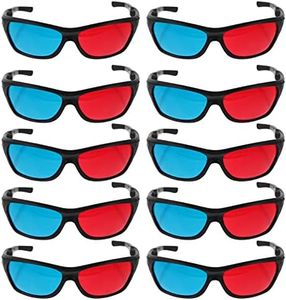 Milisten 10pcs 3D Glasses for TV Movie Cyan Red Blue 3 Dimensional Glasses for Anaglyph Stereoscopic Movie Comic Book Photo Projector Computer Screen Game