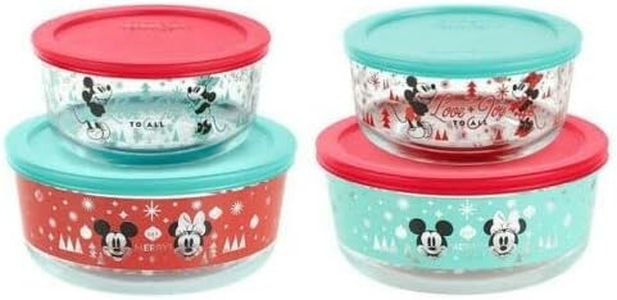 Pyrex Glass 8-piece Decorated Food Storage Set - Mickey & Minnie