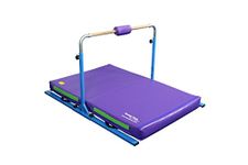 Tumbl Trak Gymnastics Junior Bar Pro Package with 15cm Practice Mat (Blue with Bright Pastel)