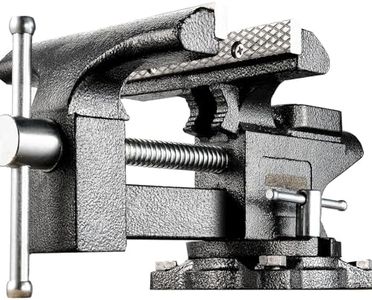 [Upgraded] Bench Vise 6” - Table Vice For Workbench, Utility Vise with Heavy Duty Cast Iron, Multi-Jaw, 270 Degree Swivel Base, Larger Anvil, Easy Adjustment for Woodworking, Workshop DIY Uses