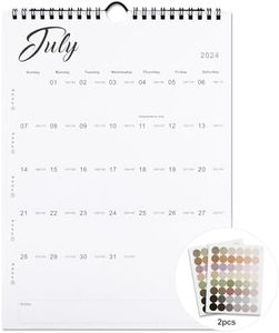 Vibrant Focus 2024-2025 Wall Calendar - 18 Monthly Wall Calendar 2024-2025, July 2024 - December 2025,8.5" x 11", 2024-2025 Calendar with Twin-Wire Binding, Hanging Hook, Blocks and Julian Dates (2024-2025 Wall Calendar Black)