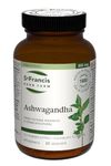 ST FRANCIS HERB FARM Ashwagandha KSM-66 (60 Capsules) High-Potency 12:1 300mg Withania Somnifera Root-Extract Traditionally Used as an Adaptogen in Ayurveda (1 Container) Organic, Vegetarian, Made in Canada