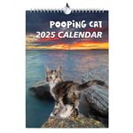 Funny Calendar 2025, Rude Pooping Cats Calendar Gifts, Silly Christmas Secret Santa Ideas Wall Monthly Cat Calendar Planner Presents, Useless Stupid Gifts - A4 (Multicolor - Pooping Cat)