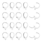 UNICRAFTALE 100pcs Stainless Steel Leverback Earring Findings Open Loop Leverback Earring Hoop Lever Back Earrings for Women Dangle Earrings Making, Stainless Steel Color, 12mm Wide