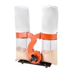 VEVOR Dust Collector, 1550 CFM 2.5 Micron Vortex Cone Dust Collectors, 3.0HP Sawdust Collection System with Two 35-Gallon Dusts Collector Bags & Two 42-Gallon Filter Bags, 3400 RPM, Non-Woven Fabric