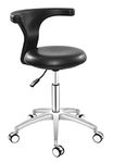 Ergonomic Dentist Chair Medical Stool Rolling chair Swivel salon chair Adjustable Hospital,Clinic,Dental hygienis Tattoo(Black)