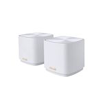 ASUS ZenWiFi AX Mini (XD5) Tri-Band Whole Home Mesh WiFi System (2 Pack), WiFi 6, 802.11ax, up to 3500 sq ft & 25+ Devices, AiMesh, Lifetime Free Internet Security, Parental Controls, Easy Setup