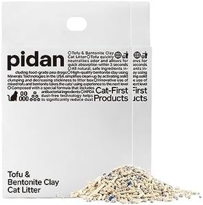pidan Mixed Tofu Cat Litter - Dust-Free, Fast Drying, and Flushable Clumping Cat Litter - Unscented Kitty Litter for Odor Control（5.3lb×2bags）