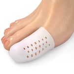 DYKOOK Big Toe Caps 10 Pack Breathable Gel Toe Cover Protector Sleeve Great to Cushion Toe Woman and Man (White)