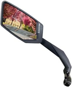 MEACHOW 2024 NEW Handlebar Bike Mirror, Scratch Resistant Glass Lens, Ultra-HD, E-bike Mirror, Bicycle Mirror, (Silver Left Side) ME-015LS