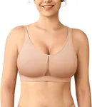 BRABIC Women's Plus Size Wireless Bra - Seamless Comfortable No Underwire Breathable Full Coverage Everyday Bras (X-Large, Drak Beige)