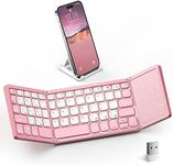 Artciety Foldable Bluetooth Keyboard, Folding Portable Wireless Keyboard with Touchpad Numeric Keypad, Travel Pocket Keyboard for MacOS Android Windows iOS (Bluetooth 5.1x2+2.4G)