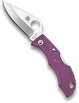 Spyderco Ladybug 3 Signature Knife with 1.93" VG-10 Steel Blade and Lightweight Purple FRN Handle - Plainedge - LPRP3