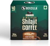 Bevzilla Instant Arabica Coffee Powder Sachets Infused with Original Himalayan Shilajit (125 mg per Sachet) – 75%+ Fulvic Acid & 85+Trace Minerals – Medium Roast, Daily Energy, Stamina & Vitality