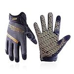 HANDLANDY Work Gloves with Grip for Men & Women, Mechanic Working Gloves Touchscreen, Flexible & Breathable Thin Work Gloves