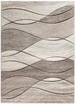 SrS Rugs® Impulse - Area Rug for Living Room, Bedroom, Hallway Runner Rug - Abstract Geometric Design - Provides Home with Comfort and Warmth (Beige, 160cm x 220cm)