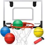 Mini Basketball Hoop for Kids Adults, Over The Door Basketball Hoop, Door Room Basketball Hoop with 3 Rubber Balls, Sport Party Favors for Home Office