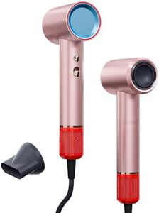 Aidesun UltraSpeed Hair Dryer 66m/s Airflow (Pink), 110000 rpm Rotation Speed, Ionic/Anionic Conditioning, Powerful 1500W Motor Blower, Suitable for Frizzy Hair, 3 Temperature Control and 2 Speed Settings, Small and Lightweight, Great for Travel, Salon and Professional Hair Dryer