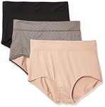 Warner's Women's Briefs, Black/Toasted Almond/Lace Dot Print, XL (Pack of 3)