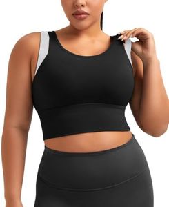 UBCUTE Crop Workout Tank Tops for Full Bust Women,Medium Impact Sports Bra