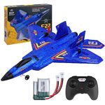 yusvwkj RC Airplane 3CH Remote Controlled Fighter 2.4GHz RC Airplane RTF for Beginner, Kids and Adults, FX22 Airplane Toy with With Colored LED Lights USB Charging