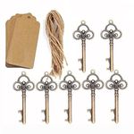 50Pcs Wedding Favors Rustic Skeleton Key Bottle Opener with 50pcs Escort Card Tag and Twine for Guests Party Favors