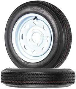 eCustomrim 2-Pack Trailer Tires On Rims 4.80-12 480-12 4.80 X 12 Load Range B 4 Lug Wheel White Spoke - 2 Year Warranty w/Free Roadside