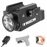 800 Lumen Mini Pistol Light LED Compact Rail-Mounte Tactical Gun Flashlight, USB Rechargeable Weapon Light for Pistol Quick Release Light with 1913 or GL Rail, Built-in Battery