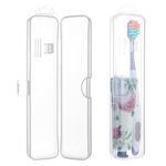 COMNICO Toothbrush Travel Case, 2 Pcs Travel Size Toothbrush Case Holder Portable Clear Toothbrush and Toothpaste Storage Container Hard Plastic Transparent Toothbrush Carrying Box for Travel Use