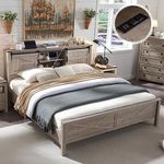 T4TREAM Farmhouse King Size Bed Fra