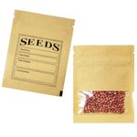 WACCOMT Pack 100 Pieces Small Resealable Seed Packets Envelopes (2.76x3.74 inch) Bags with Clear Window Kraft Paper Zipper Lock Heat Seal Pouch for Flower Vegetable Seeds Saving Garden Collecting