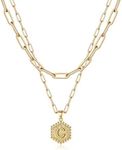 M MOOHAM Gold Layering Initial Neck