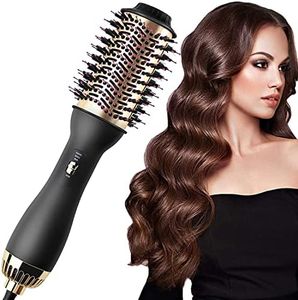 Professional Blowout Hair Dryer Brush, Upgraded 4-in-1 One Step Hot Air Brush, Hair Dryer & Volumizer & Volumizing Styler Comb, Negative Ion Straightening Brush for All Hair Types, Oval Shape Design