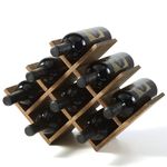 KIRIGEN 8-Bottle Countertop Wine Rack - Wine Bottle Holder for Bar Table/Wine Cabinet Free Standing - Wood 3-Tier Wine Display and Storage Shelves Dark Brown XHJJ3-DBR