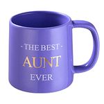 Miicol Best Aunt Mug, Birthday Gifts for Aunt from Niece Nephew, Auntie Christmas Gifts, Aunt Pregnancy Announcement, New Aunt, 16 oz Flat Bottom Ceramic Coffee Mug, Purple