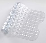 Home Beyond & HB design - Non-Slip Bathtub Mat with Strong Suction Cups - Extra Long PVC Anti-Slip Anti-Bacterial Bathroom Shower Mat for Tub - (39.3 x 15.7-Inch Full Coverage, Clear)